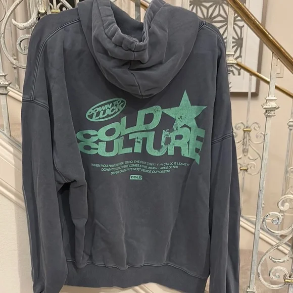 Dark Gray Down To Luck Cold Culture Hoodie - Picture 3 of 4